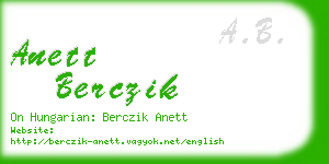 anett berczik business card